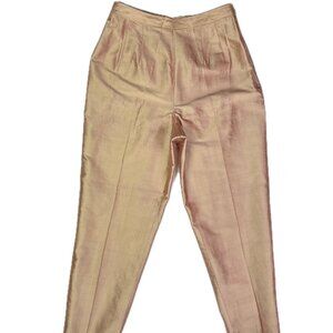 Betu Size 8 Silk Pants Champagne Pink Iridescent Side Zip Textured